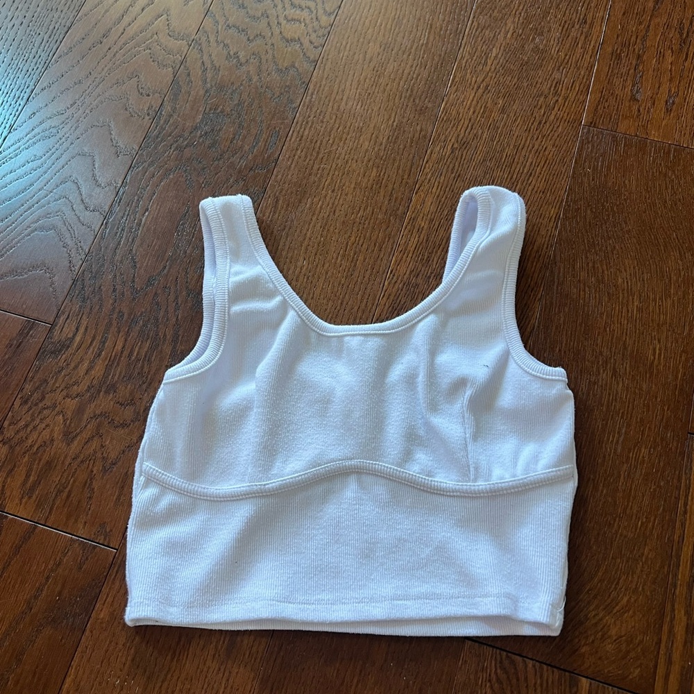 Signature 8 White Cropped Tank Top